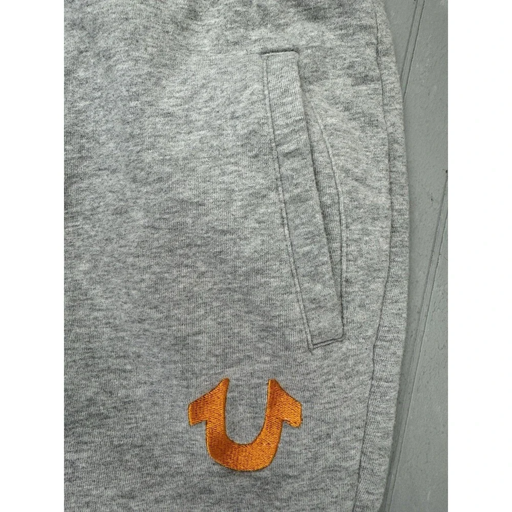True Religion Size L Mens Activewear Jogger Pants Gray Drawstring WaisPockets
